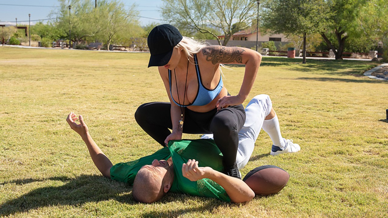 Football Team Try-outs with the Bustiest Coach Nina Elle