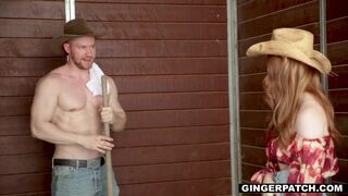 Ginger cowgirl messed up by a big thick dick