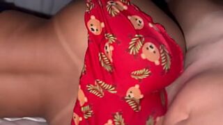 Cock-hungry wife goes to bed with short shorts to tease her husband