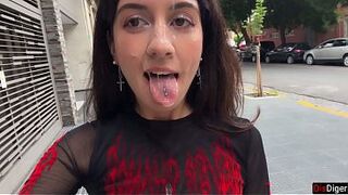 Can you Cum on my Face on First Date? - Public Cumwalk on Street