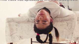 Hot Spanish PAWG gets a rough ass fucking and messy deepthroat session in bondage while not being allowed to cum